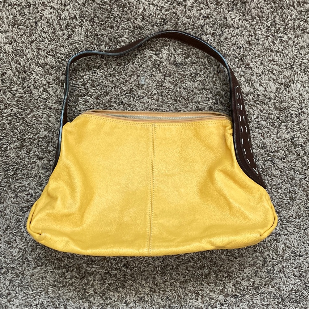 Golden Yellow Leather Handbag